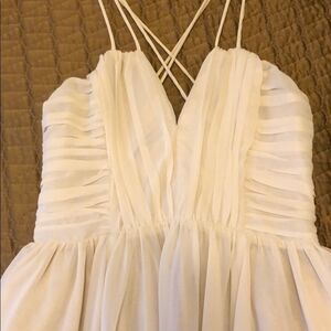 H&M STRAPPY V NECK BLUSH RUCHED PINK DRESS